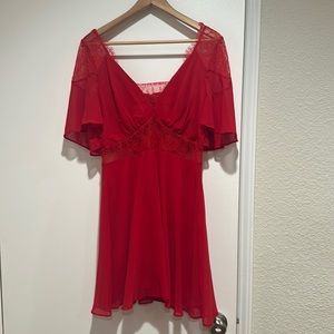 Red lacy dress